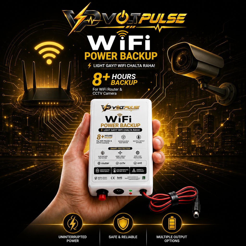 VoltPulse Mini UPS For Router | WiFi Backup Power